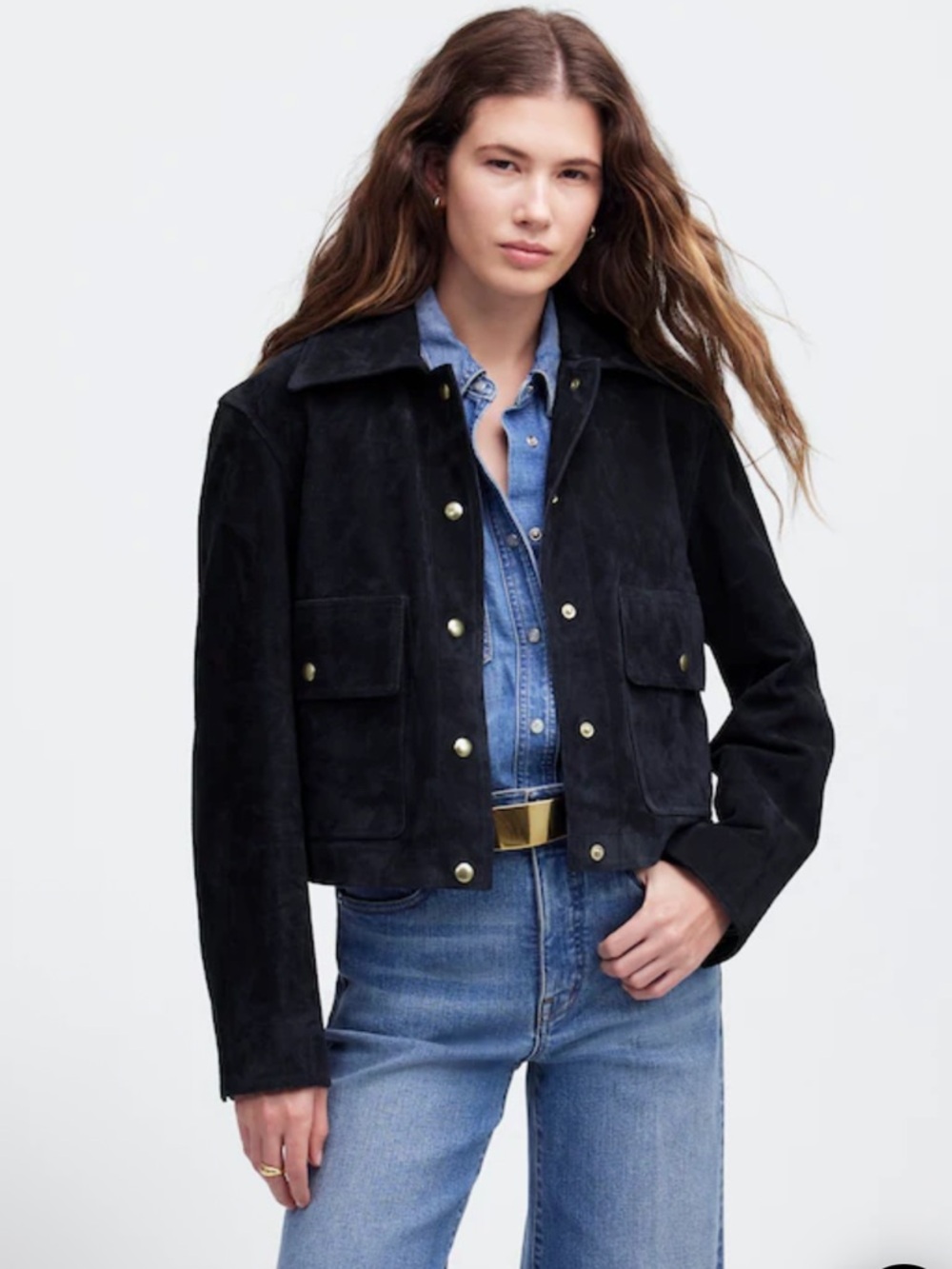 NWT Madewell Suede Cropped Chore Jacket Size XL